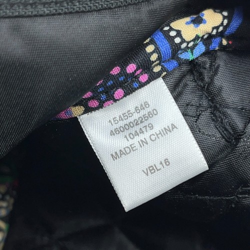 Vera Bradley Crossbody Shoulder Bag Purse Small Live Paisley Black Purple - Picture 8 of 8