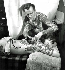 Vintage Tattoo Image 14 x 11" Photo Print