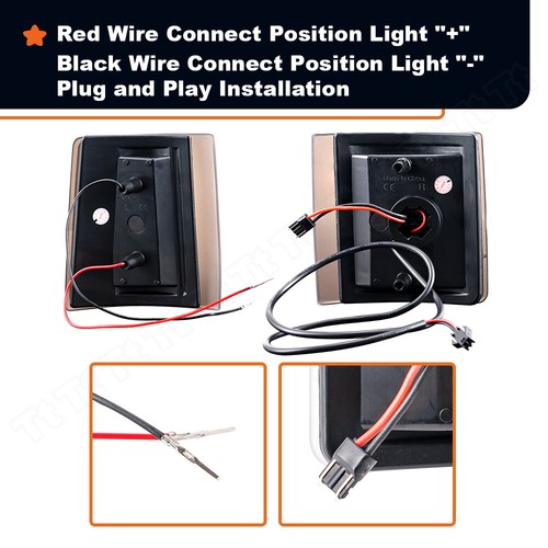 4PCS Feu de position latéral d'angle LED fumé complet pour 94-99 Chevrolet C/K 1500 2500 3500 - Photo 9/11