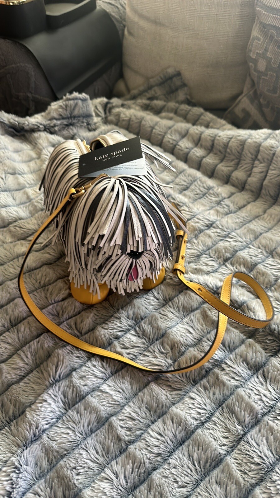 New Kate Spade Shaggy Showdog Fringed 3D Dog Crossbody eBay