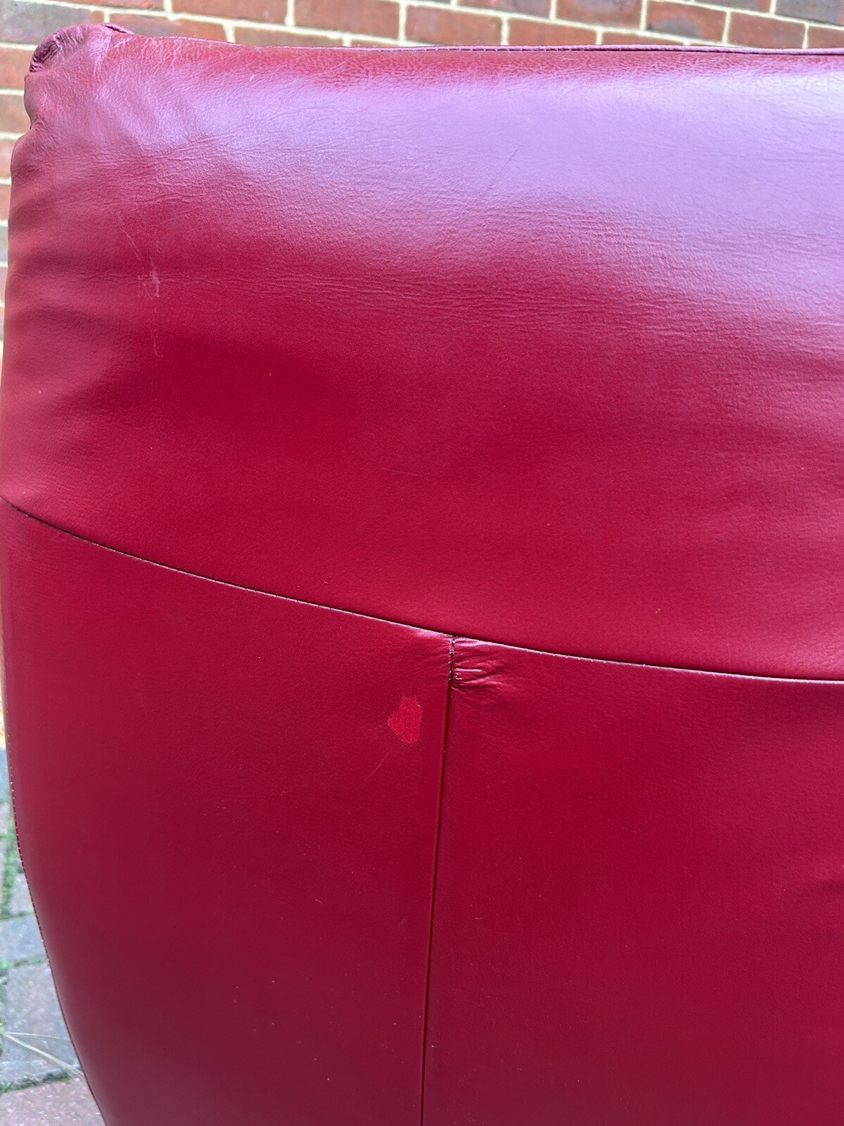 Furniture Village Galaxy Red Leather Swivel Chair Good Condition eBay