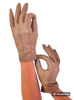 Guanti Victoria italienische Damen Leder Handschuhe Women's Gloves 8 = L Vintage