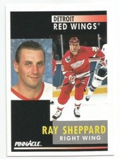 RAY SHEPPARD 1991-92 PINNACLE CARD NEAR MINT+ CONDITION