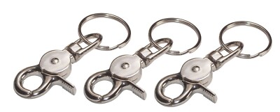3~HILLMAN Rust-Resistant Metal Trigger Snap Hook Durable Split Ring KeyChain 1pk