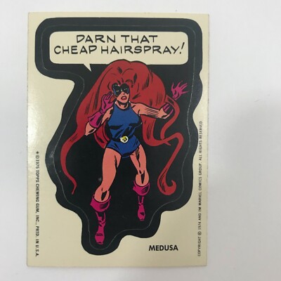 1975 Topps Chewing Gum Marvel Comic Book Hero Stickers Medusa Ebay