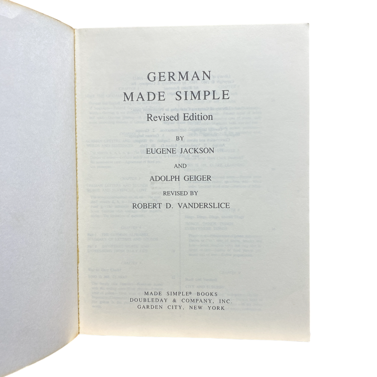 German Made Simple; Revised Edition - Eugene Jackson, 0385199112