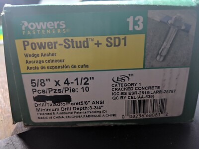 10 Power-Studs + SD1 5/8'' x 4 1/2''
