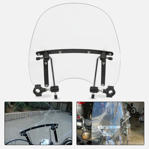 Universal Motorbike Wind Screen Deflector Windscreen Motorcycle Front Windshield - Picture 4 of 14