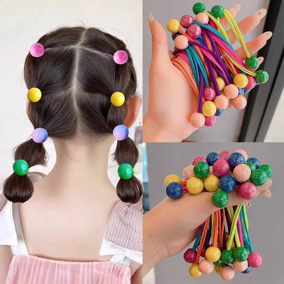 Sweet Elegant Hair Tie Ponytail Holder with Decorative Ball for Daily Use - Image 2 of 4
