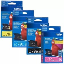 Set 4 Genuine Sealed Bag Brother Blk Cyn Mag Yel Ink Cartridges LC79 NO BX