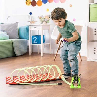 Kids Round Race Track, 1pc Car Speed Loop Activity Starter Kit Spider Green
