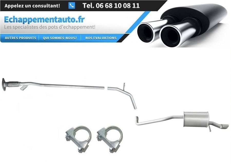 Kit échappement Dacia Sandero II 0.9 Tce en acier aluminisé avec fixation arrière