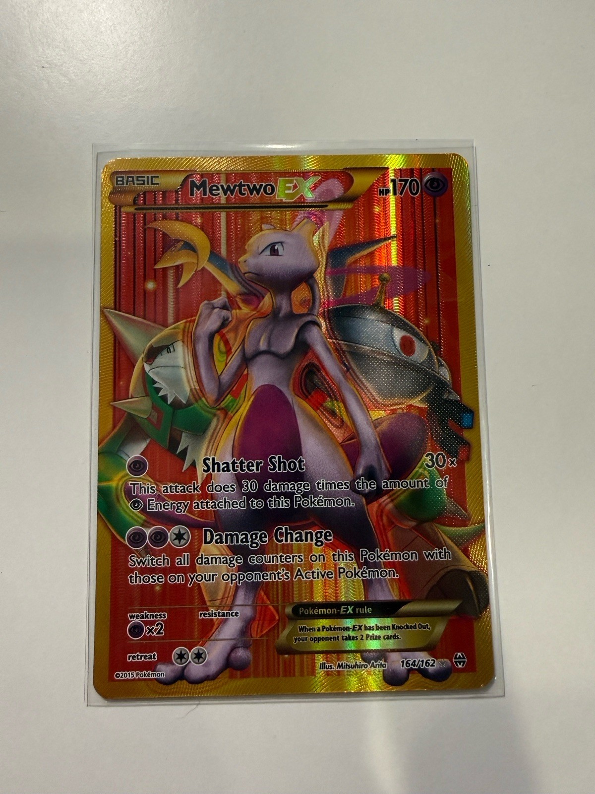 Mewtwo EX (164 Secret Rare Full Art) 164/162 Breakthrough Holo NM