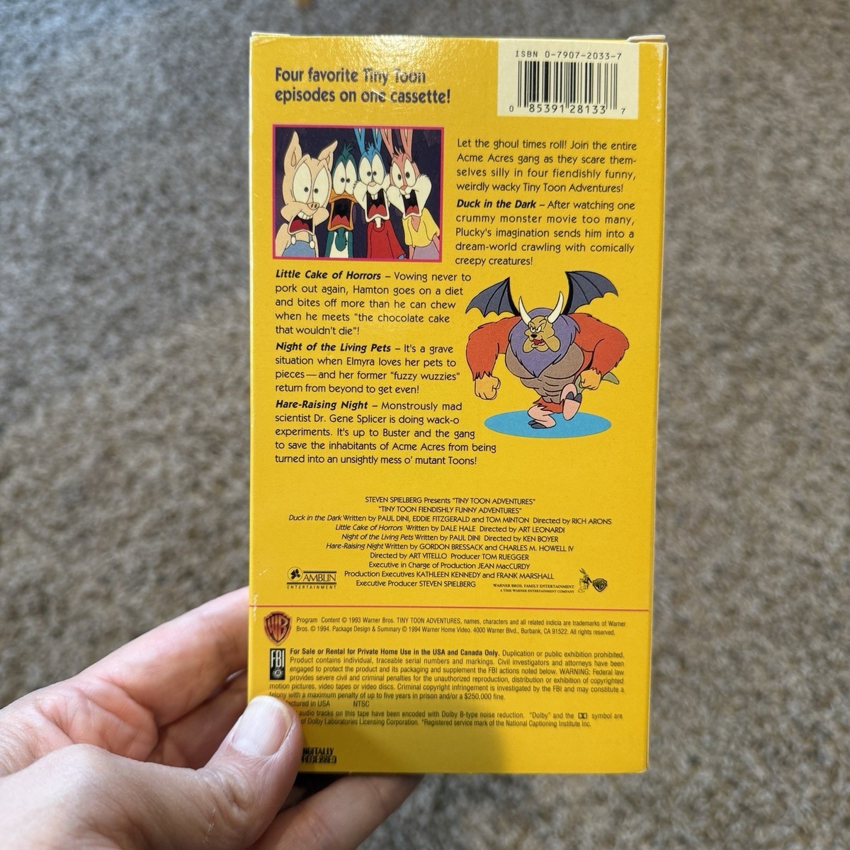 Tiny Toons Fiendishly Funny Adventures VHS 1993 Warner Bros