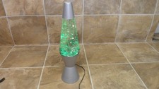 Lava Glitter Lamp Silver Base Multi Color Light Stars Motion Night Light Plug In