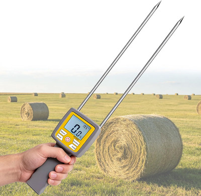 Hay Bale Moisture Tester, Hay Moisture Meter with Long Probe, Portable Bale Mois