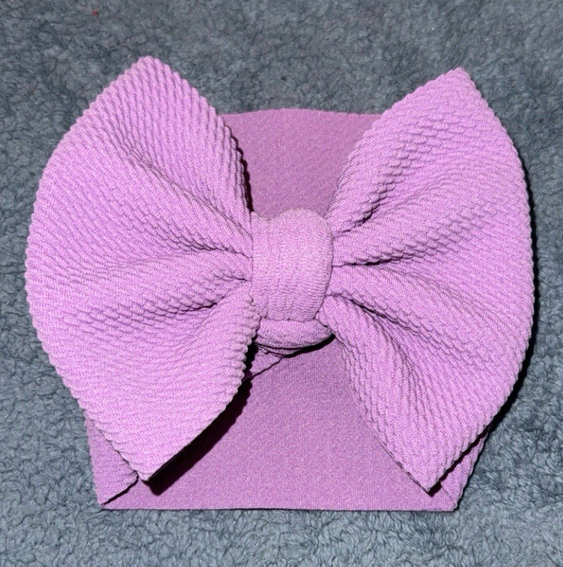 Purple Solid Fabric Bow Headband/Headwrap Hair Accessory One Size Baby/Toddler