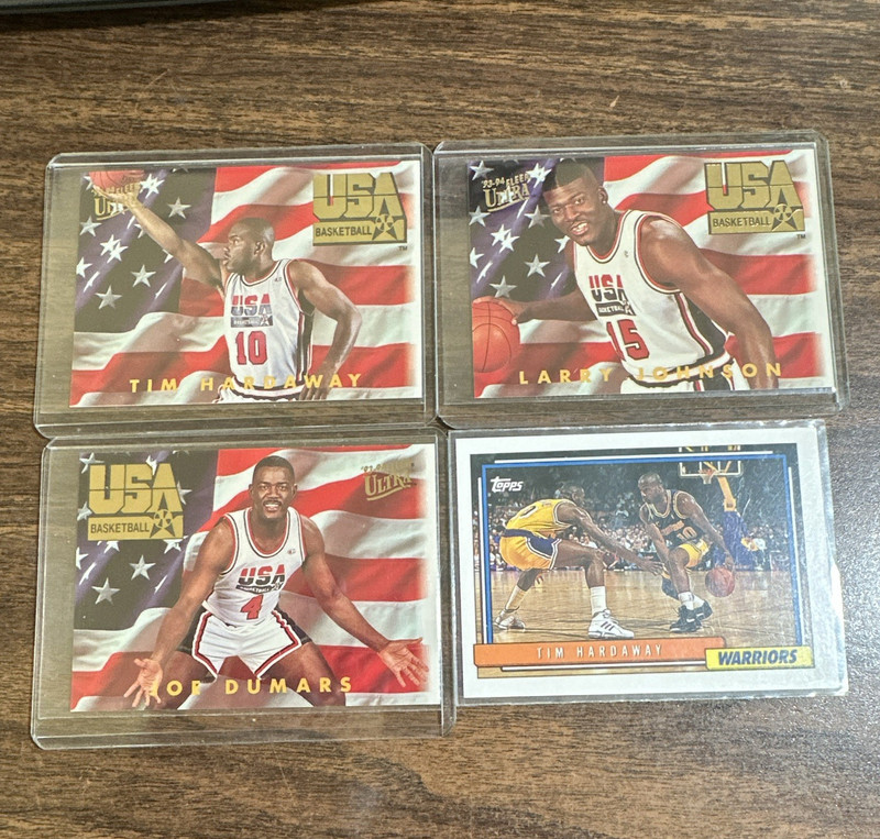 Fleer Ultra/Topps 1992 Basketball 4-Card Lot Hardaway/Johnson/Dumars