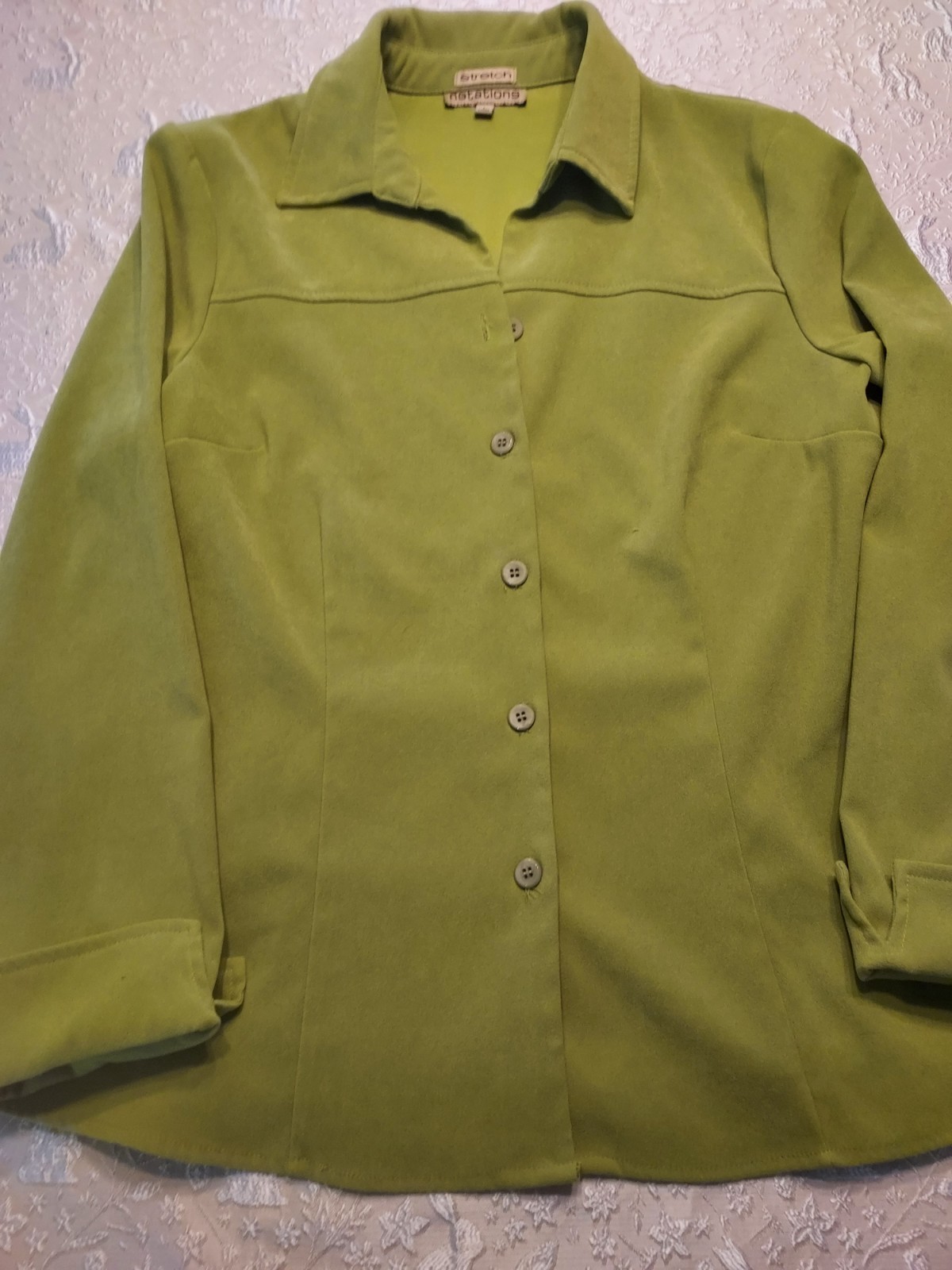 Notations women jacket, Button front, sartruse, g… - image 3