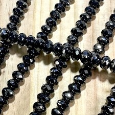 Czech Glass Rondelle Spacer Beads 6x9mm Hematite tire/donut beads 28pcs J853