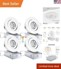 Gimbal Recessed Lighting 4 Inch 4 Pack, Ajustable Eyeball Recessed Ceiling Li...