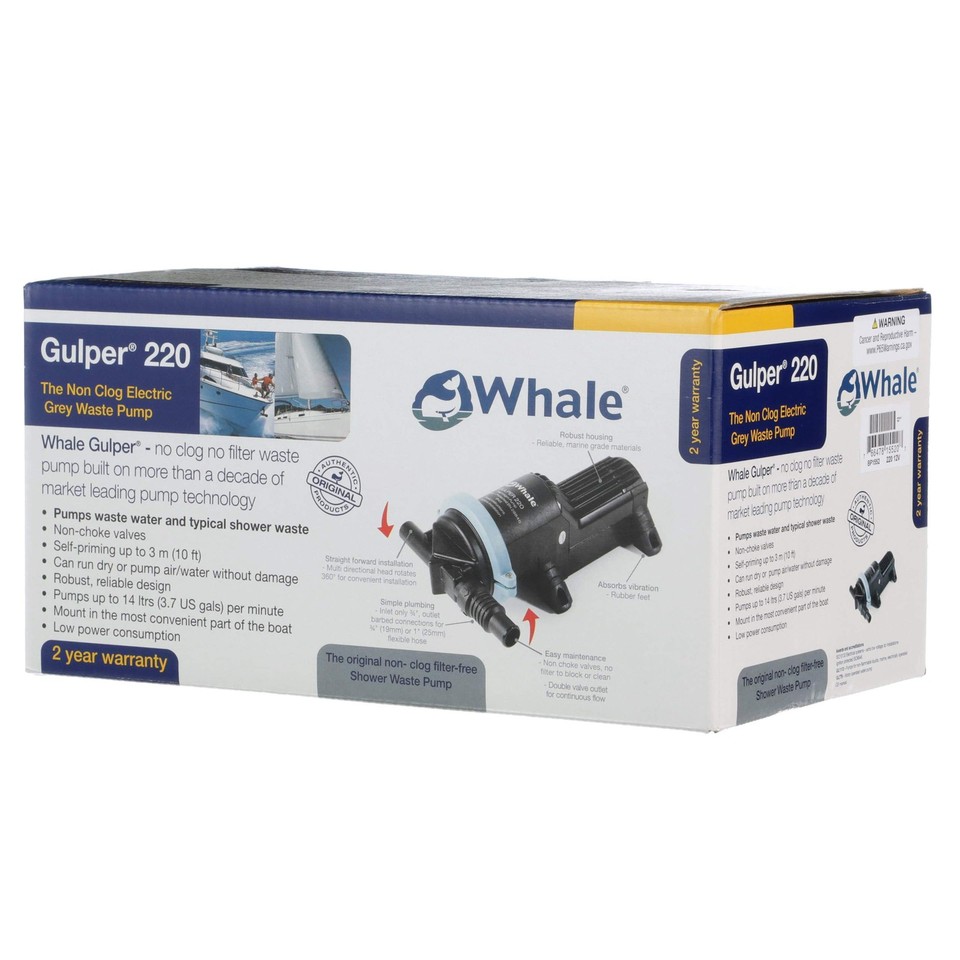 Whale Gulper 220 Grey Waste Pump 12v [BP1552] main image 1