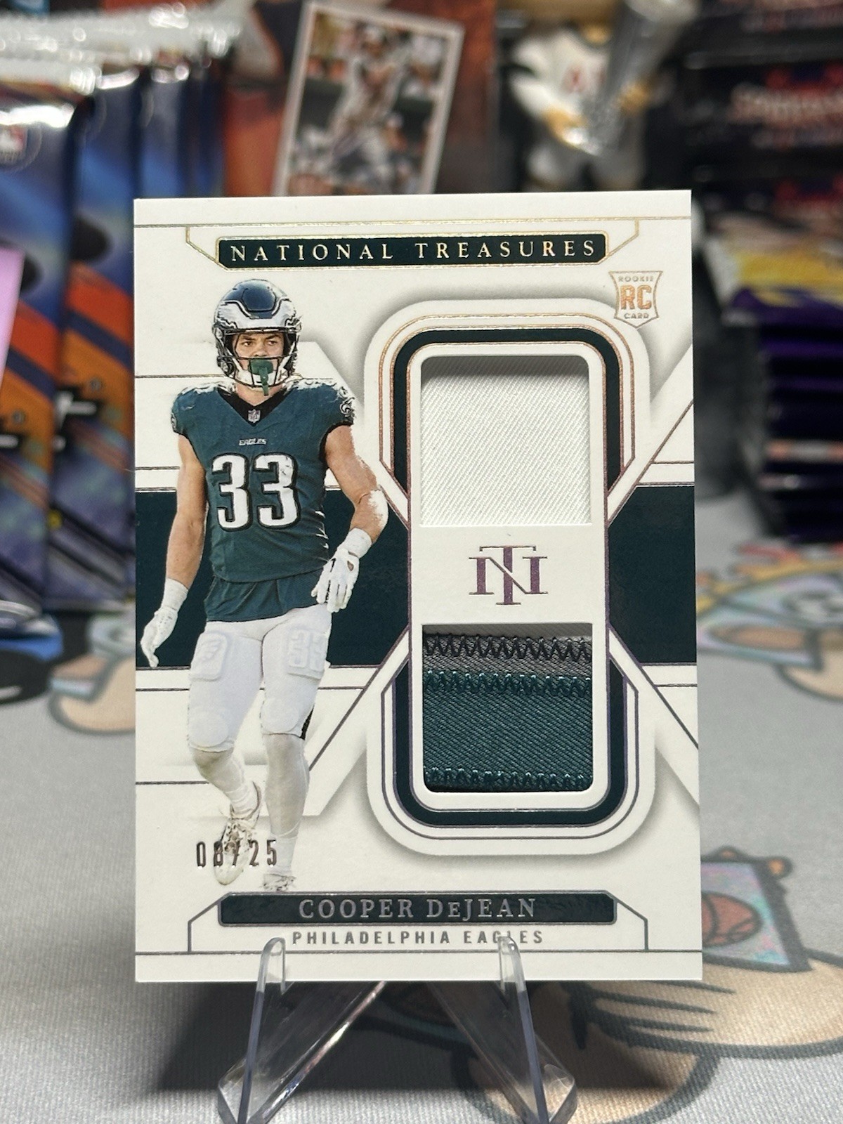 COOPER DEJEAN 2024 NATIONAL TREASURES DUAL ROOKIE PATCH PURPLE RC /49 Q4078