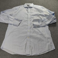 Lauren Ralph Lauren Dress Shirt Mens 16 34/35 Blue Slim Fit Stretch Non Iron