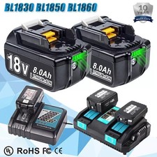 18V 6.0Ah Battery For Makita 8.0Ah LXT Lithium-Ion BL1860B BL1830 BL1850/Charger