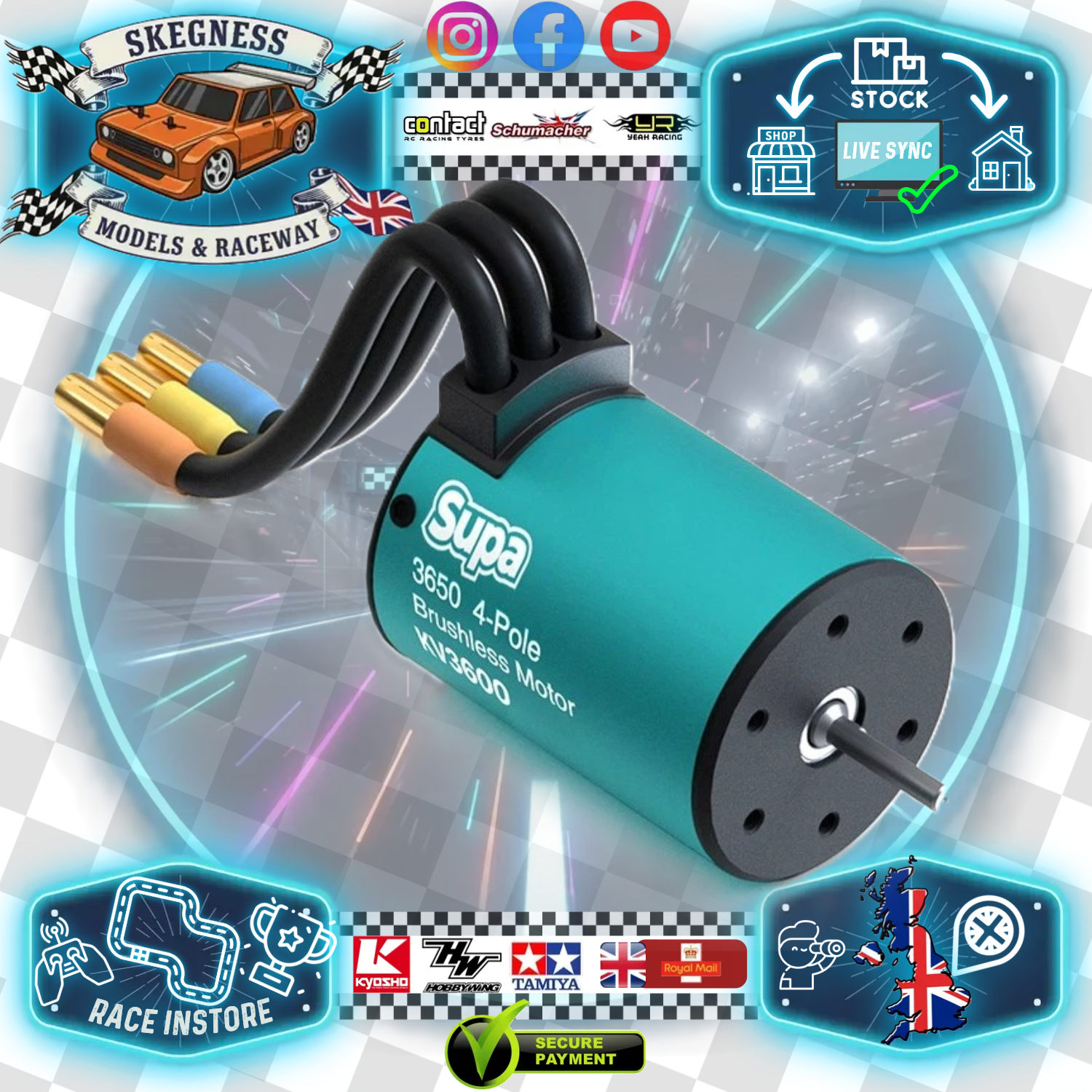 SKY RC - FuriaX Supa 3650 (3.175mm shaft) Brushless Motor 3600KV (540 1/10 Size)