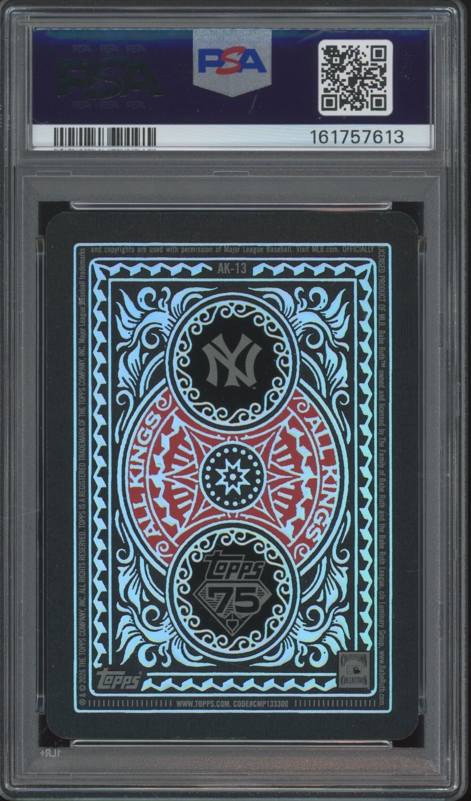 2026 Topps All Kings #13 Babe Ruth SSP Case Hit PSA 8 view 2