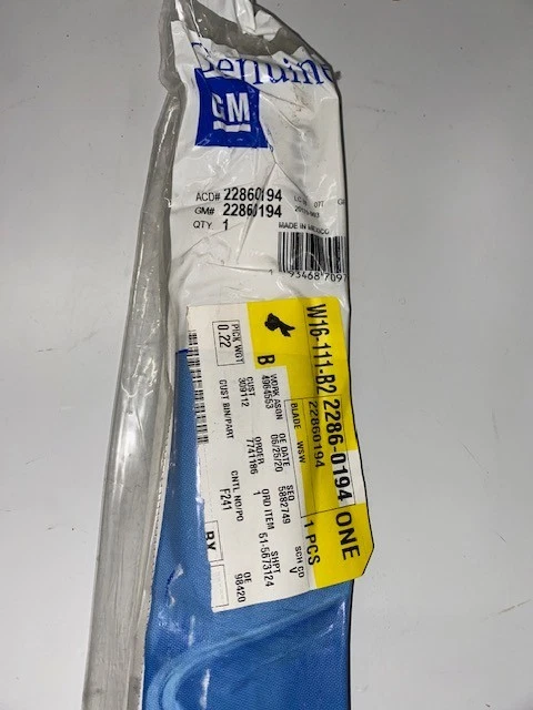 Limpiaparabrisas lateral derecho GM 2007-2012 original, pieza OEM NUEVA, P/N 22860194 Foto 3 de 4
