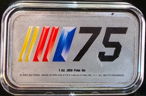 2023 Nascar 75th Anniversary Racing Car Vtg Stock  Bullion-0.999 Silver 1 Oz Bar