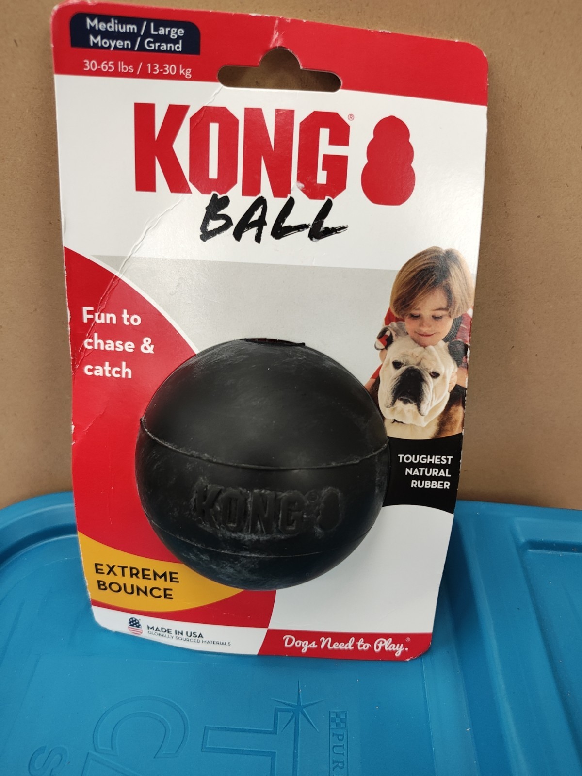KONG Extreme Bounce Ball Med/Lrg Durable Rubber Fetch & Chew