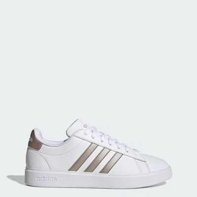 Adidas Women's Grand Court 'White Platinum Metallic' Shoes GW9215 - Image 1 of 4