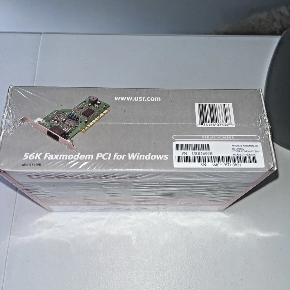 Factory Sealed US Robotics 56K Faxmodem V.92 PCI 5699B Windows Vintage Dial Up - Image 2 of 4