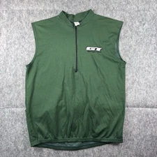 Vintage GT Bicycles Cycling Vest Mens XL Green 1/2 Zip Mountain Bike BMX Pockets