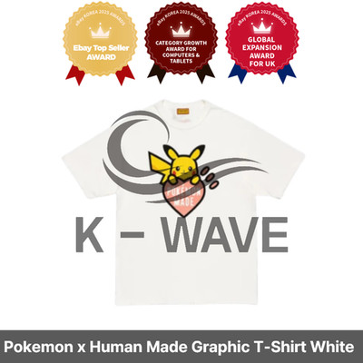 Pokemon x Human Made Graphic T-Shirt White Coral Pink - Seoul Store Exclusive