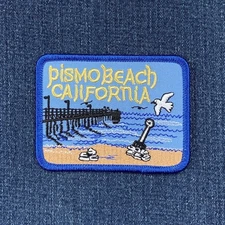 Pismo Beach California Patch - Embroidered Clams & Beach Pier Badge 3.5" Iron On