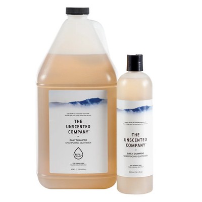 The Unscented Company Daily Shampoo + Refill Naturally Derived 3.78L + 500ml NEW