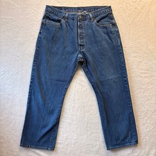 Vintage Levis Jeans Sz 40 x 29 Blue 501 Button Fly Straight Leg Cotton 34x28