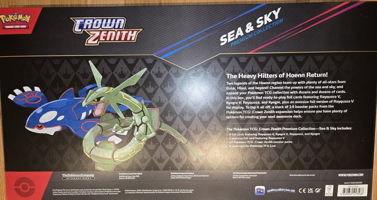 ロゼッタ コモン トークンセット Pokemon TCG Crown Zenith Sea & Sky Premium Collection Box 14 packs
