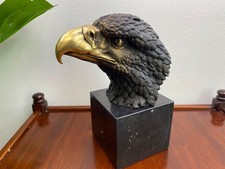 Bronze Skulptur Adler Art deco auf  Marmor sockel Nach  Archibald Thorburn