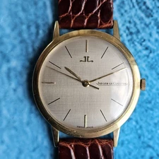 Vintage 18k Solid Gold Jaeger LeCoultre Hand-Winding Men's Wristwatch Cal K819/c