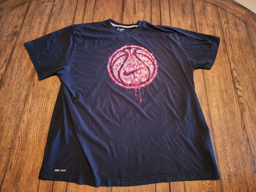 Dri-Fit Nike Blood Tear Drop Baloncesto NBA MJ Lebron Hombres Camiseta Negra (3XL) - Imagen 2 de 9