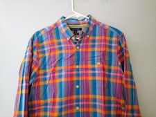 Tommy Hilfiger Button Up Shirt Custom Fit Men's M Multicolor Plaid Casual