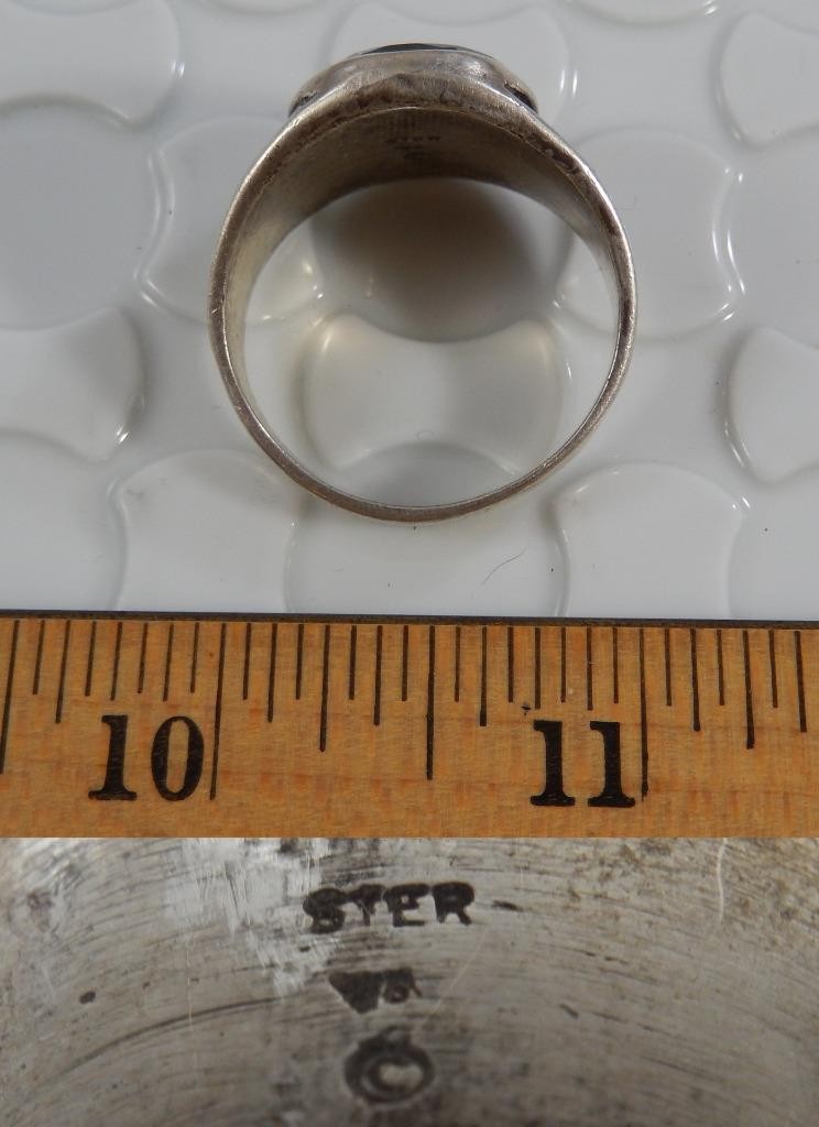 Vintage Solid Sterling Silver Hematite Thunderbir… - image 4