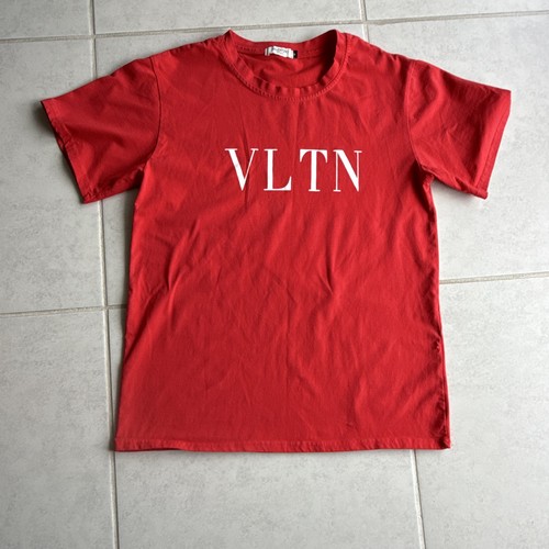 Valentino VLTN Logo Red Graphic Print Crew Neck Short Sleeve T-Shirt Mens S