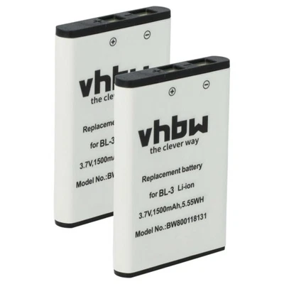 VHBW 2x Akku für Baofeng BL-3 1500mAh 3,7V Funkgerät