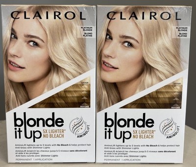 2 Pk: Clairol Blonde It Up Permanent Hair Lightening Kit *Platinum Blonde*